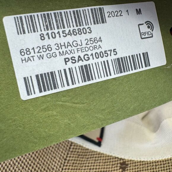 Gucci Jumbo Gg Monogram Khaki Brown Monogram Bucket Hat Medium Maxi Fedora NWT - Picture 10 of 11